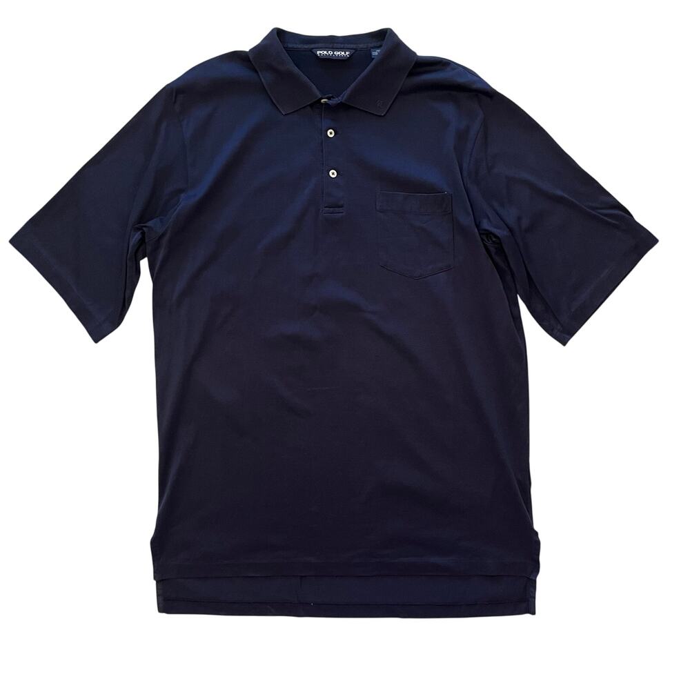 Polo Golf Ralph Lauren Shirt Mens XL Pima Cotton Navy Pocket Lightweight READ